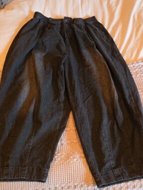 Black Barrel Leg Jeans - Xl